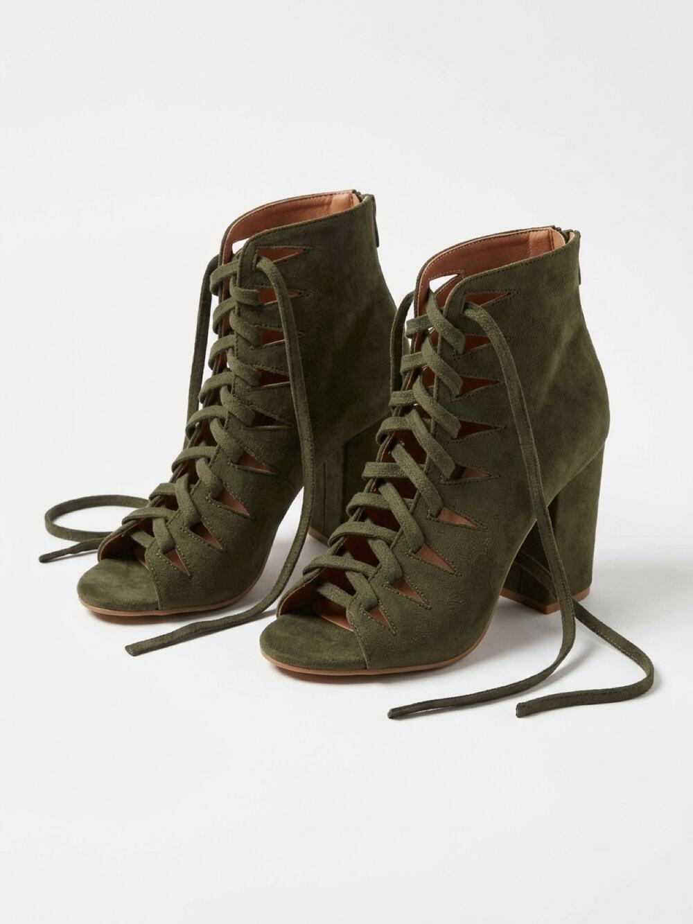 SO ME "Maggie" pre-owned olive green booties